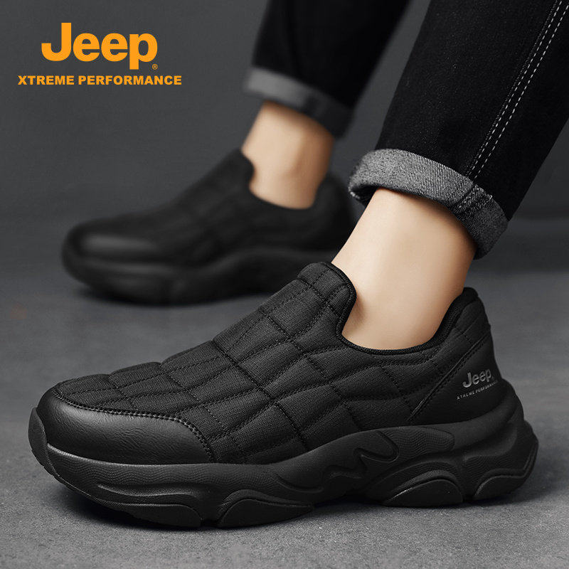 jeep吉普男鞋2025年新款秋季一脚蹬懒人休闲鞋子百搭增高豆豆潮鞋