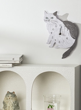 日本UNICOM松尾美雪山鸠舍设计师联名猫咪飞鸟造型摆件挂钟时钟