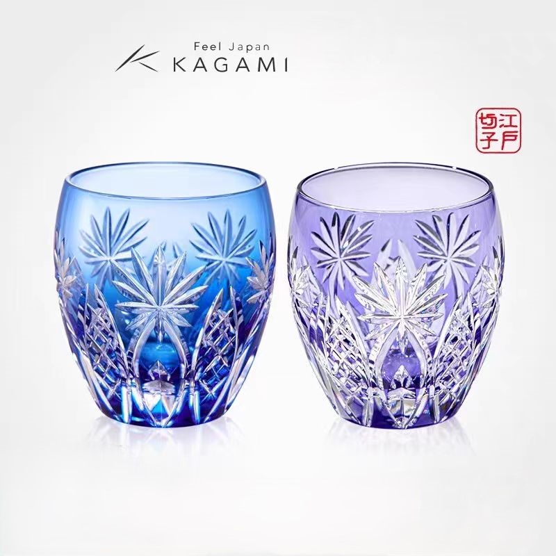 日本KAGAMI江户切子水晶玻璃酒杯