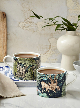 英国进口Spode Morris&Co陶瓷马克杯咖啡杯茶杯情侣对杯礼盒套装