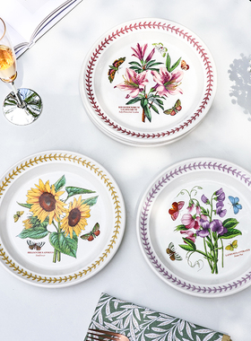 英国Portmeirion波特美林花草园Meadow系列彩色花边餐盘点心盘