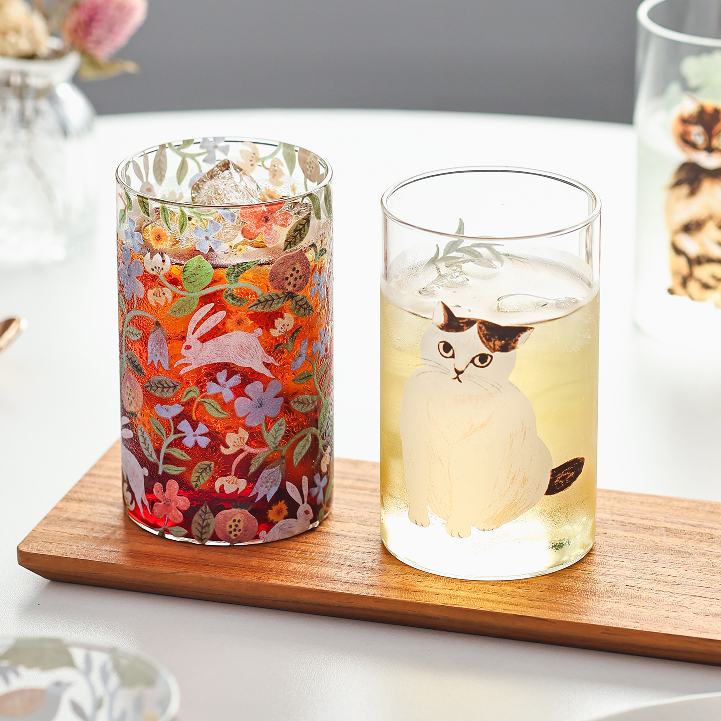 松尾美雪耐热玻璃杯插画印花水杯