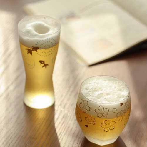 日本aderia石冢硝子磨砂啤酒杯