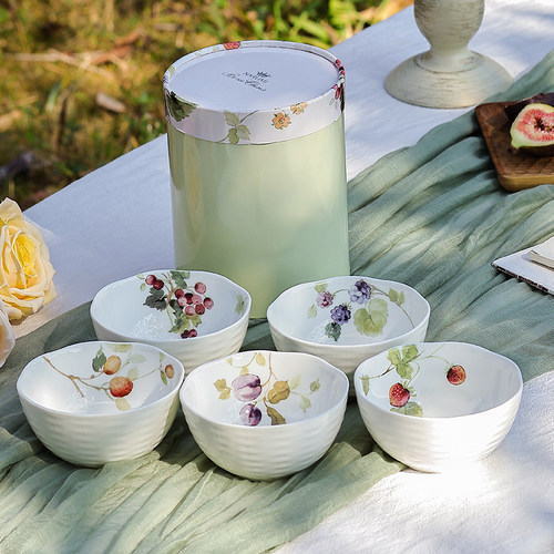 日本进口narumi11cm骨瓷碗五件套