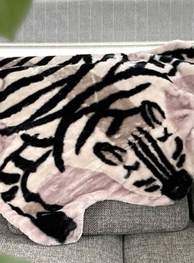 日本进口BISQUE动物图案毛毯摇粒绒保暖秋冬新款空调被披肩毯