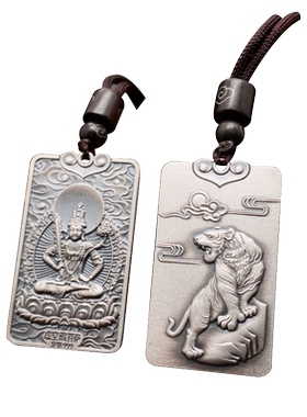 足银999男女十二生肖本命佛项链