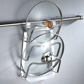 304不锈钢加厚锅盖架壁挂厨房菜板置物架三层悬挂挂钩挂杆挂架