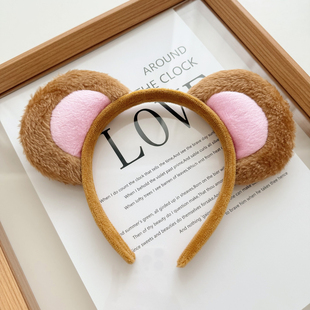 可爱发卡毛绒猴子耳朵发箍小猴子头箍熊耳卡通头饰少女动物园发饰