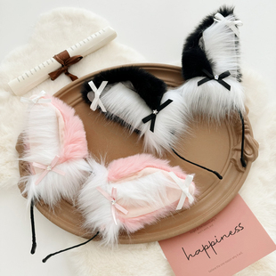 可爱毛绒猫耳朵发箍甜美猫咪发卡兽耳头箍洛丽塔头饰少女卖萌装饰