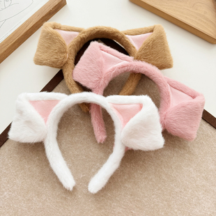 金毛拉布拉多可爱毛绒小狗耳朵发箍狗狗头饰成人儿童头箍卡通发卡