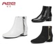 Aee 靴子牛皮OL通勤粗跟拉链方头中跟女短靴子1618505033 爱意冬季