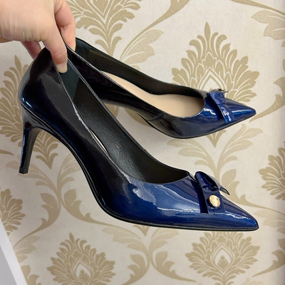 春单鞋通勤优雅细高跟Aee/爱意牛皮渐变色通勤 福/利39