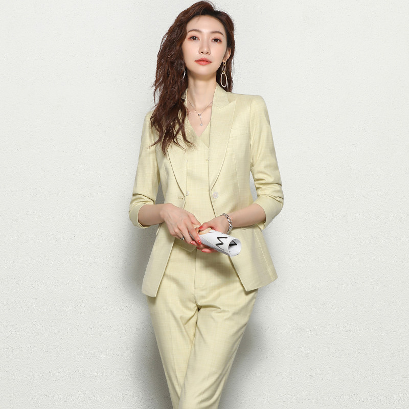 柒雁职业套装女2026春夏款时尚气质马甲小西装外套女正装工作服