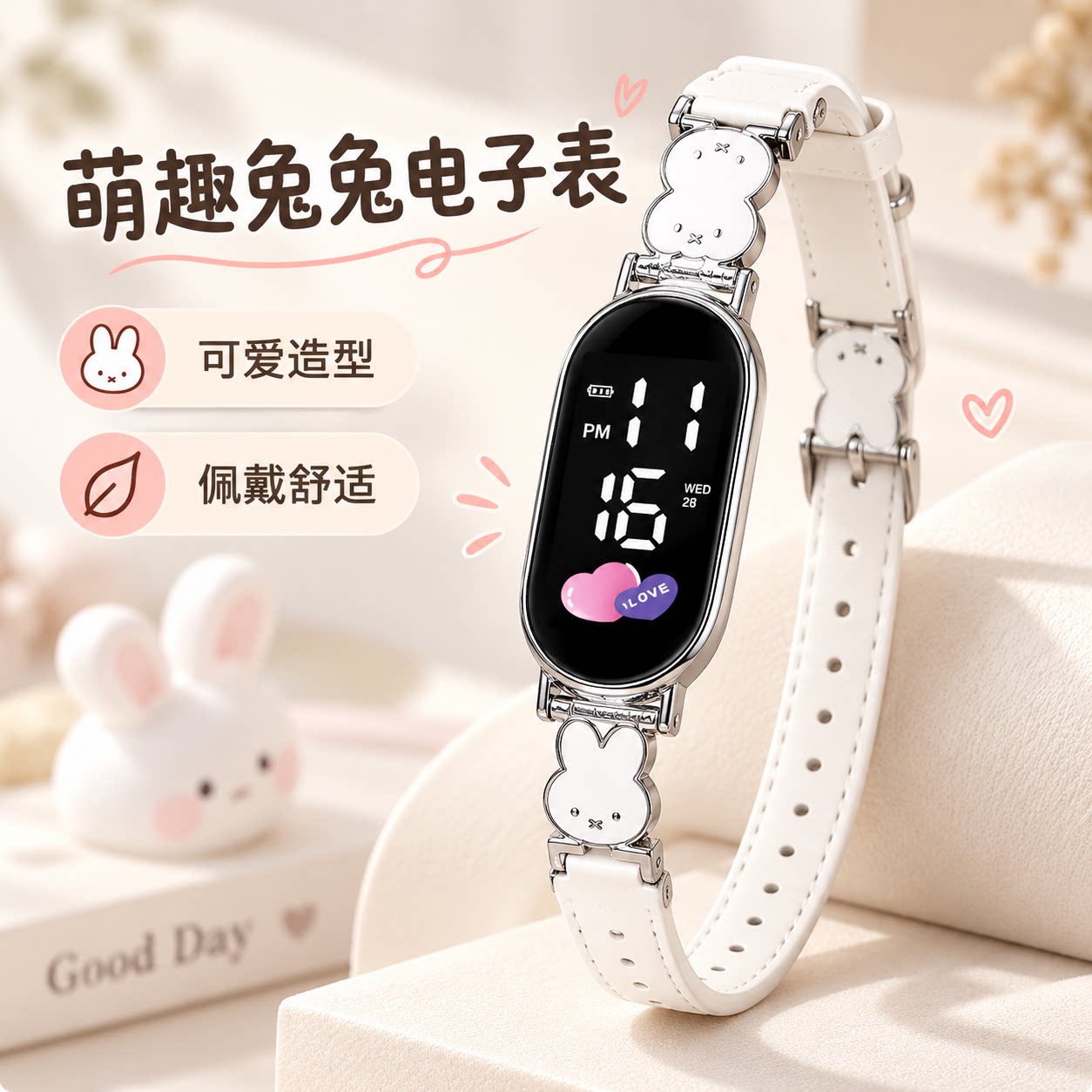 手表女轻奢ins防水气质米菲兔