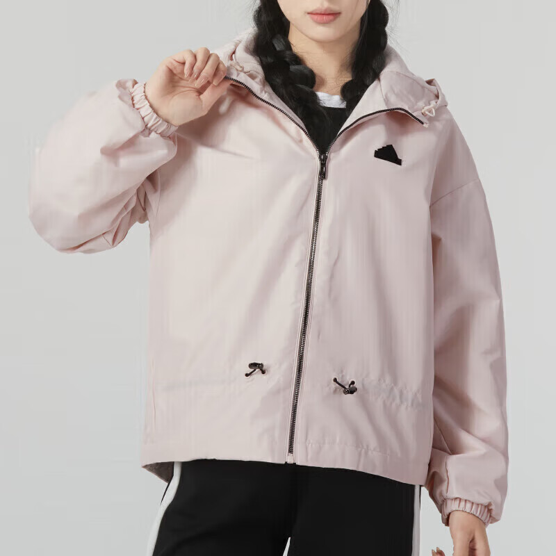 Adidas防风衣连帽阿迪达斯外套