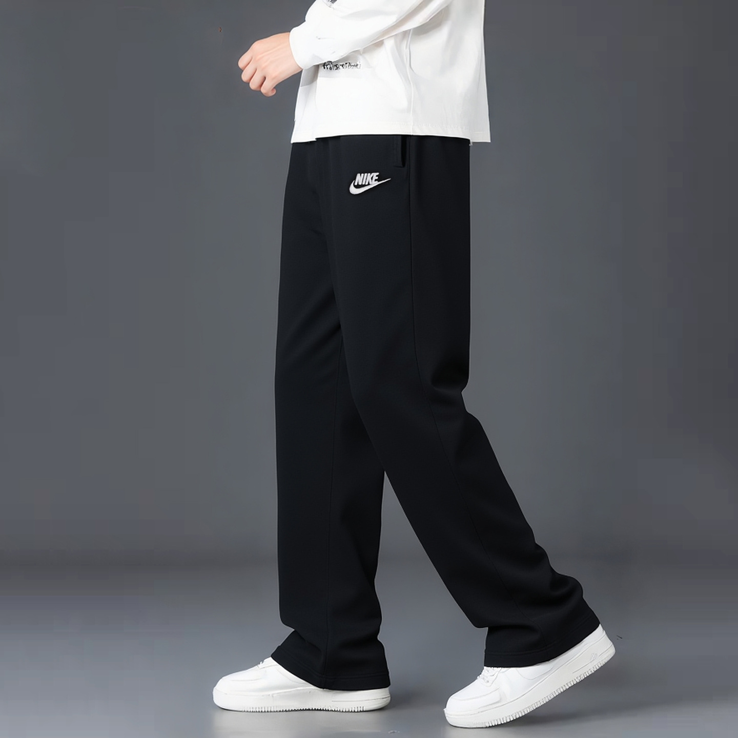 Nike耐克运动裤男士冬季长裤官方旗舰正品宽松直筒裤黑色加绒裤子