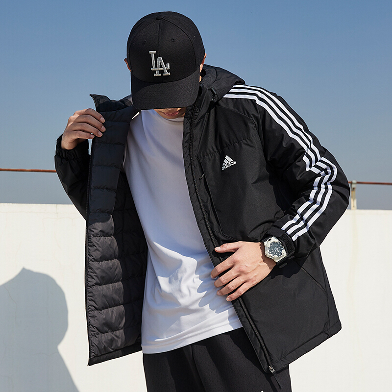 阿迪达斯羽绒服男官方旗舰正品2025冬季新款运动加厚保暖棉衣外套