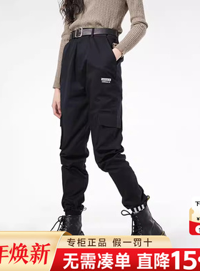 阿迪达斯三叶草工装裤女秋季官方旗舰正品收口休闲裤长裤女GD3071