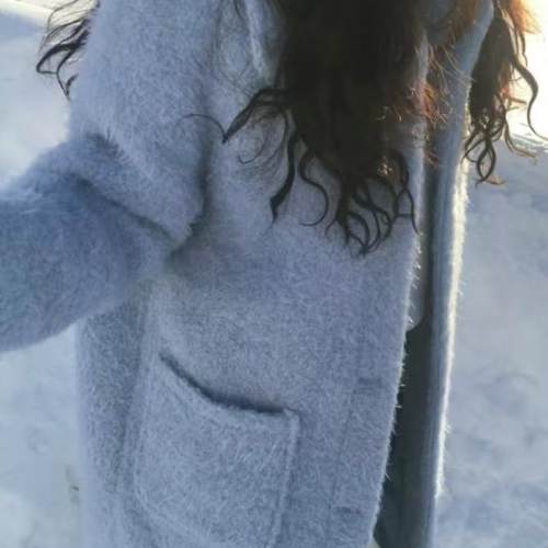 正品现货冬季韩国东大门LUMIPLE 苏丽绒羊绒大衣糖果色外套