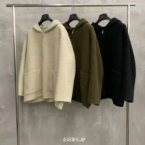 正品现货冬季韩东大门mute苏力羊驼绒连帽毛呢大衣外套
