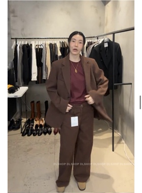 正品韩国直邮秋季韩国东大门HELDER绣小金属字母标百搭西装外套