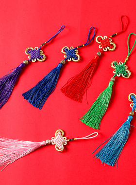 中国结小号挂件6盘大红色手工流苏穗子挂饰 中国特色礼品送礼老外