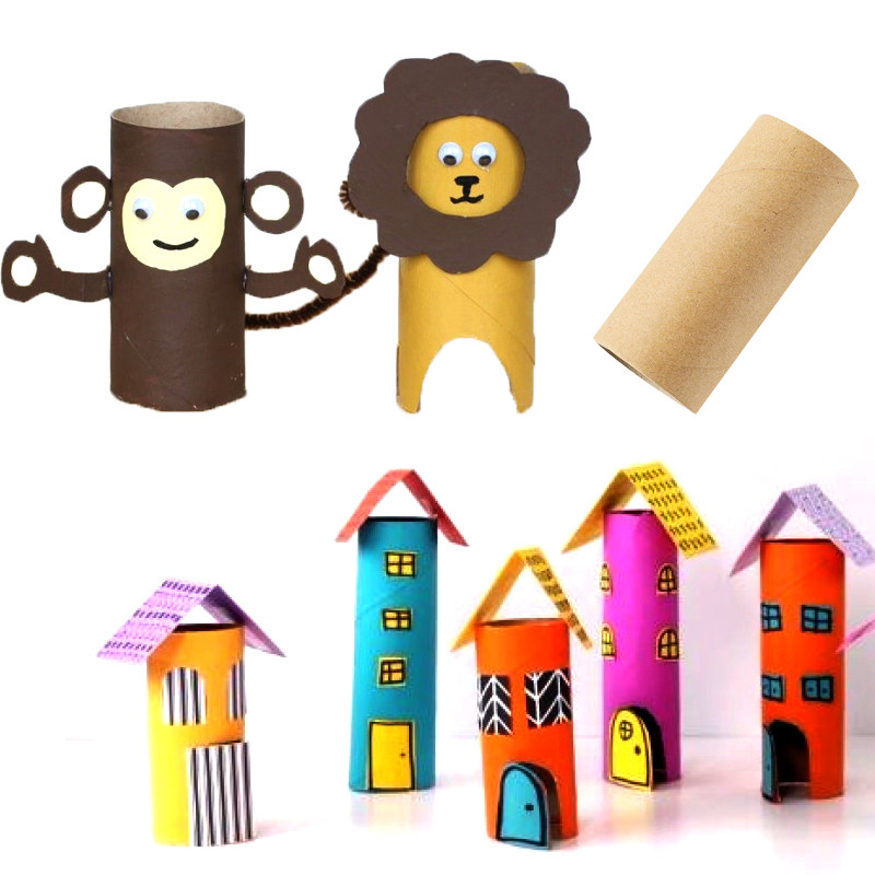 白胚纸芯筒卷纸卫生纸筒 幼儿园创意手工diy制作材料绘画涂鸦包邮