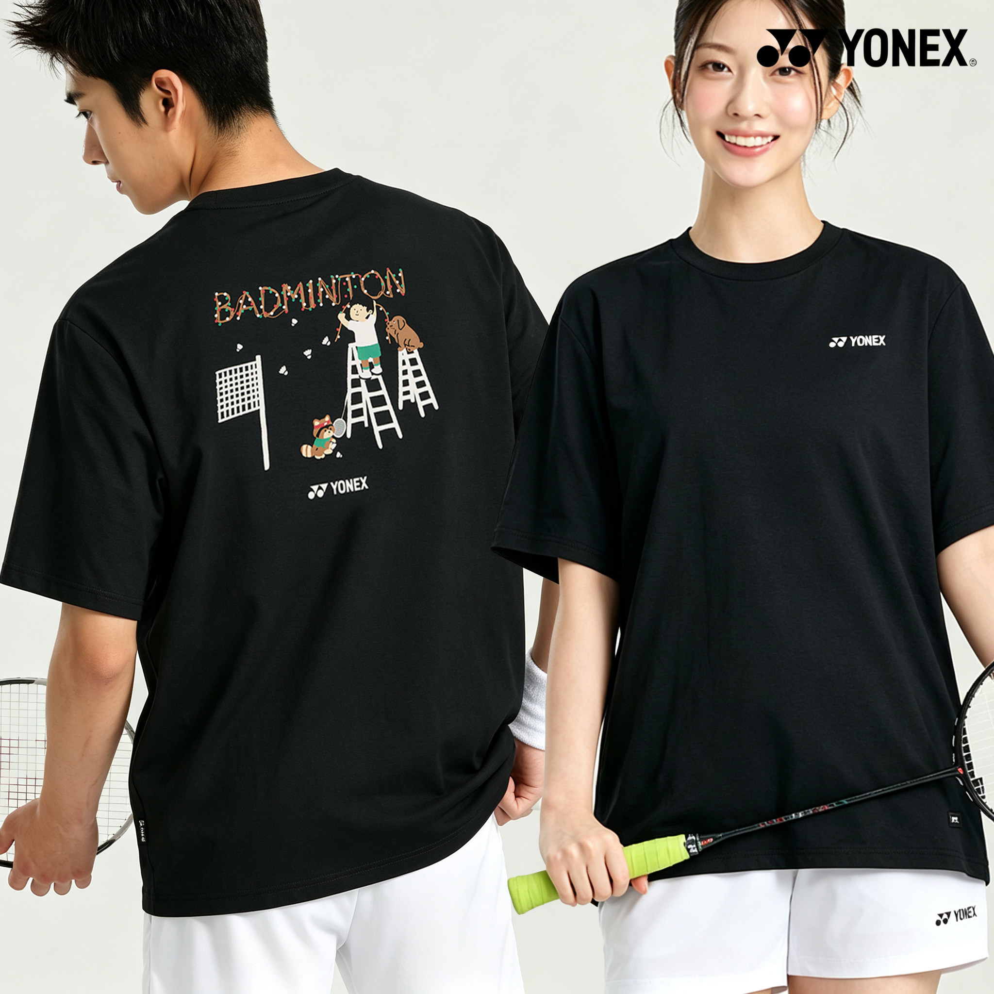 2026秋冬韩国YONEX尤尼克斯新款羽毛球服短袖男女同款运动速干T46