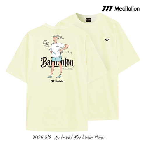 韩国2026春夏meditation新品羽毛球服短袖男女同款上衣运动速干T2