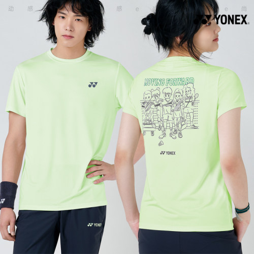 2025春夏新款YONEX尤尼克斯韩国羽毛球服短袖男女款运动休闲T恤2
