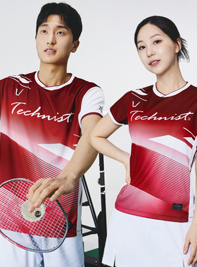 2025秋冬新款Technist韩国羽毛球服男女运动速干透气短袖上衣T00