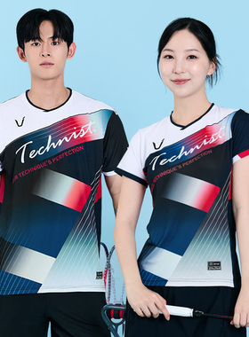 2025秋冬新款Technist韩国羽毛球服男女运动速干透气短袖上衣T07