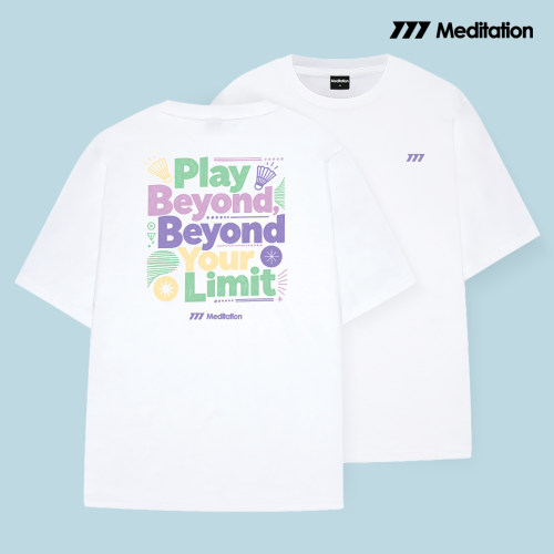 韩国2026春夏meditation新品羽毛球服短袖男女同款运动速干T恤白