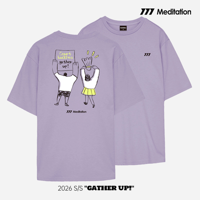 韩国2026春夏meditation新品羽毛球服短袖男女同款运动速干T恤紫