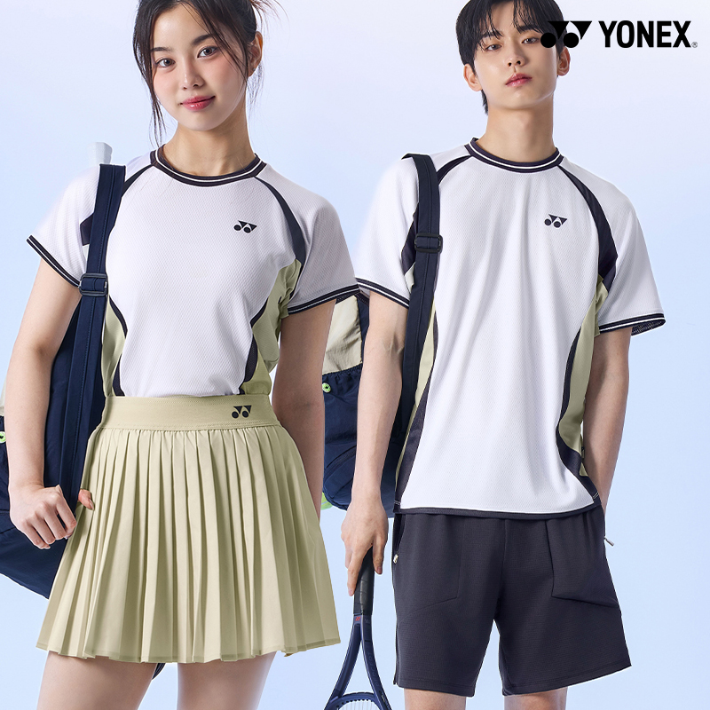 2025秋冬新款YONEX尤尼克斯韩国网球服短袖男女款透气运动上衣T1