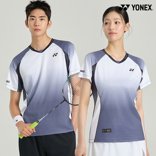 2026秋冬韩国YONEX尤尼克斯新款羽毛球服短袖男女款速干运动T恤1