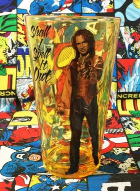 美国进口橙色英文字母学霸个性钢化玻璃杯无铅水杯早餐牛奶杯实用