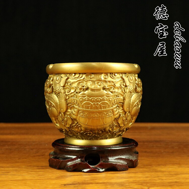 铜烟灰缸中式桌面貔貅摆件