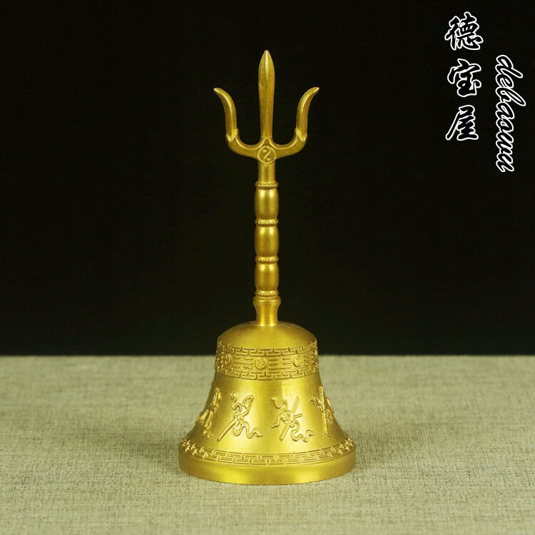 纯铜太极八卦吉祥八宝三叉铃铛