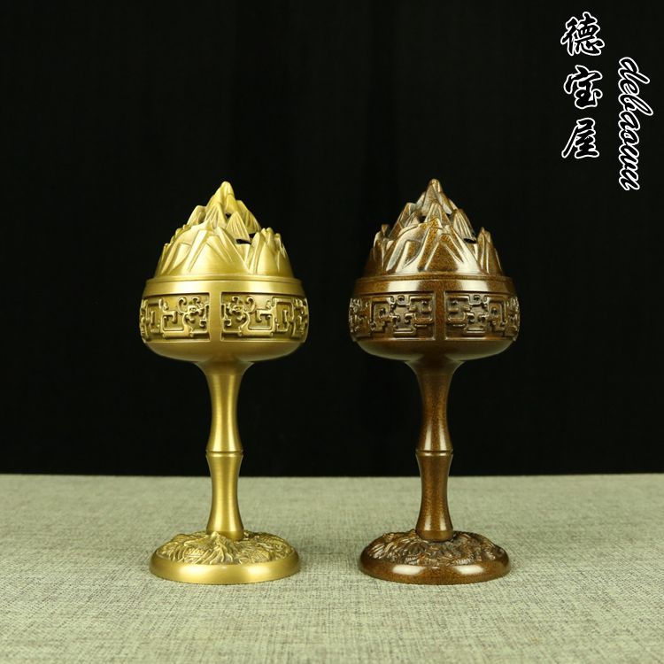 盘龙博山炉纯铜仿古香炉家用室内家居摆设盘香炉沉香炉茶道禅意