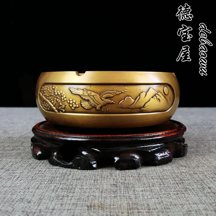 室内复古中式风茶几全铜烟灰缸