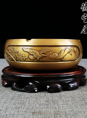 室内复古中式风茶几全铜烟灰缸