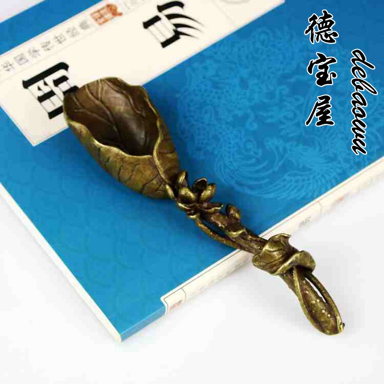 纯金属茶匙六君子配件单只荷花