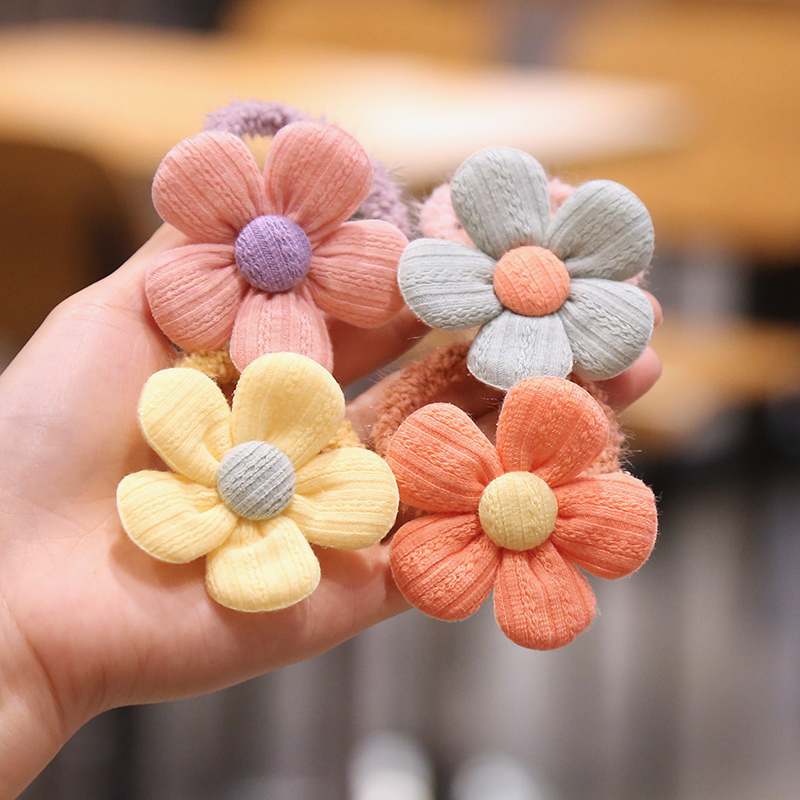 儿童发饰可爱花朵布艺宝宝发夹女童皮筋小女孩头绳发圈不伤发bb夹