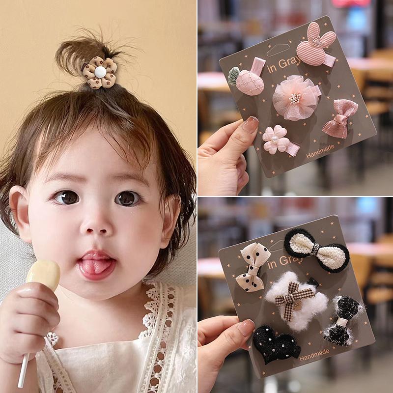 儿童发夹不伤发婴幼儿发饰全包布夹子女孩宝宝发卡可爱蝴蝶结头饰