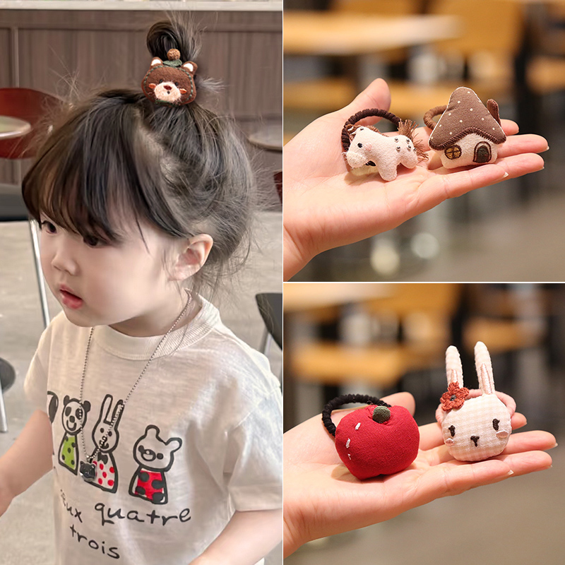 卡通可爱发圈女童头绳扎头发小女孩皮筋不伤发头饰扎马尾公主发绳