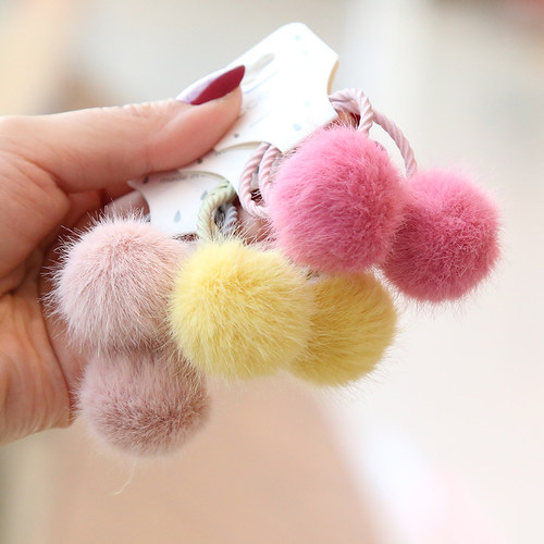 宝宝小毛球可爱女童头绳