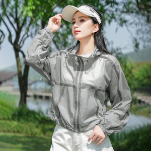 【蝶影】拓路者连帽短款防晒衣女夏轻薄透气防紫外线小个子皮肤衣
