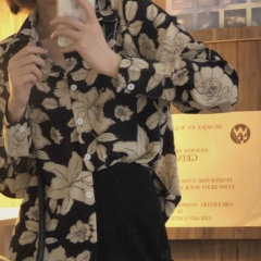 Real price new color shirt women's soft top French retro Long Sleeve Shirt