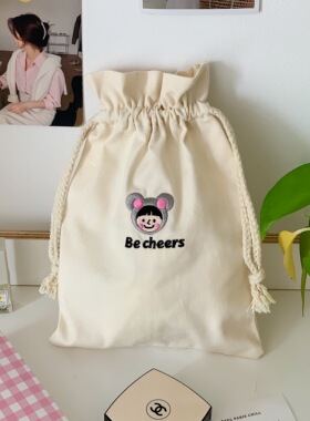 becheers 韩ins 可以定制名字收纳抽绳包 尿布收纳包 衣物收纳包